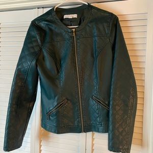 Dark Green Leather Jacket 🧥 💚 Size Small